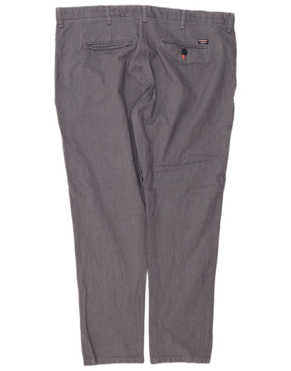 Superdry Herren Slim Chinohose 3XL W46 L31 Grau Baumwolle