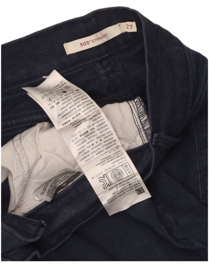 Levi's Damen 505 Straight Jeans W27 L30 Marineblaue Baumwolle
