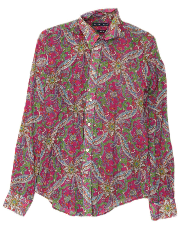 Ralph Lauren Damen-Hemd mit schmaler Passform, US 6 Medium, mehrfarbig, Paisley-Baumwolle