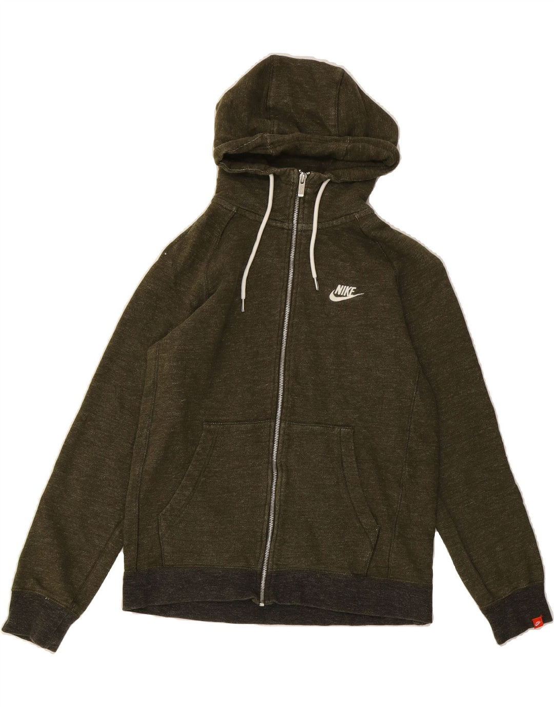 NIKE Mens Zip Hoodie Sweater Small Green Cotton Vintage Nike and Second-Hand Nike from Messina Hembry 