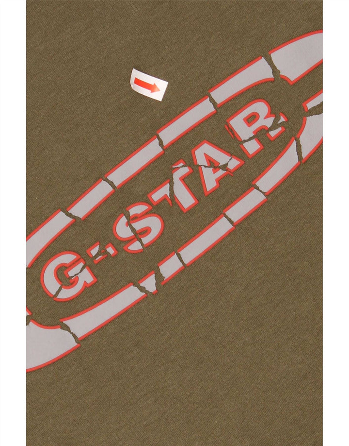 G-Star Herren T-Shirt mit Grafik, Größe S, Khaki, Baumwolle