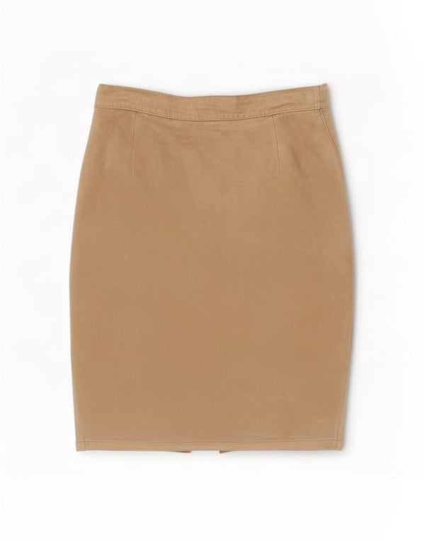 Vintage Damen Wildleder Bleistiftrock Medium W30 Beige