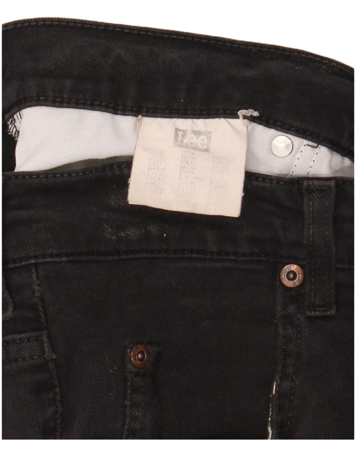 Lee Herren Brooklyn Straight Jeans W34 L30 Schwarze Baumwolle