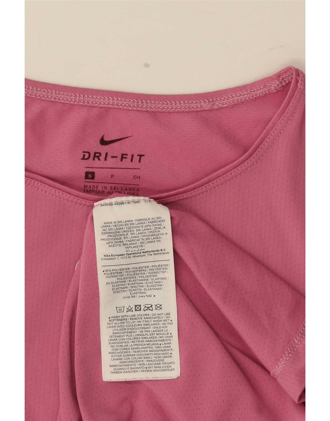 Nike Damen Dri Fit T-Shirt Top UK 10 Small Rosa Polyester