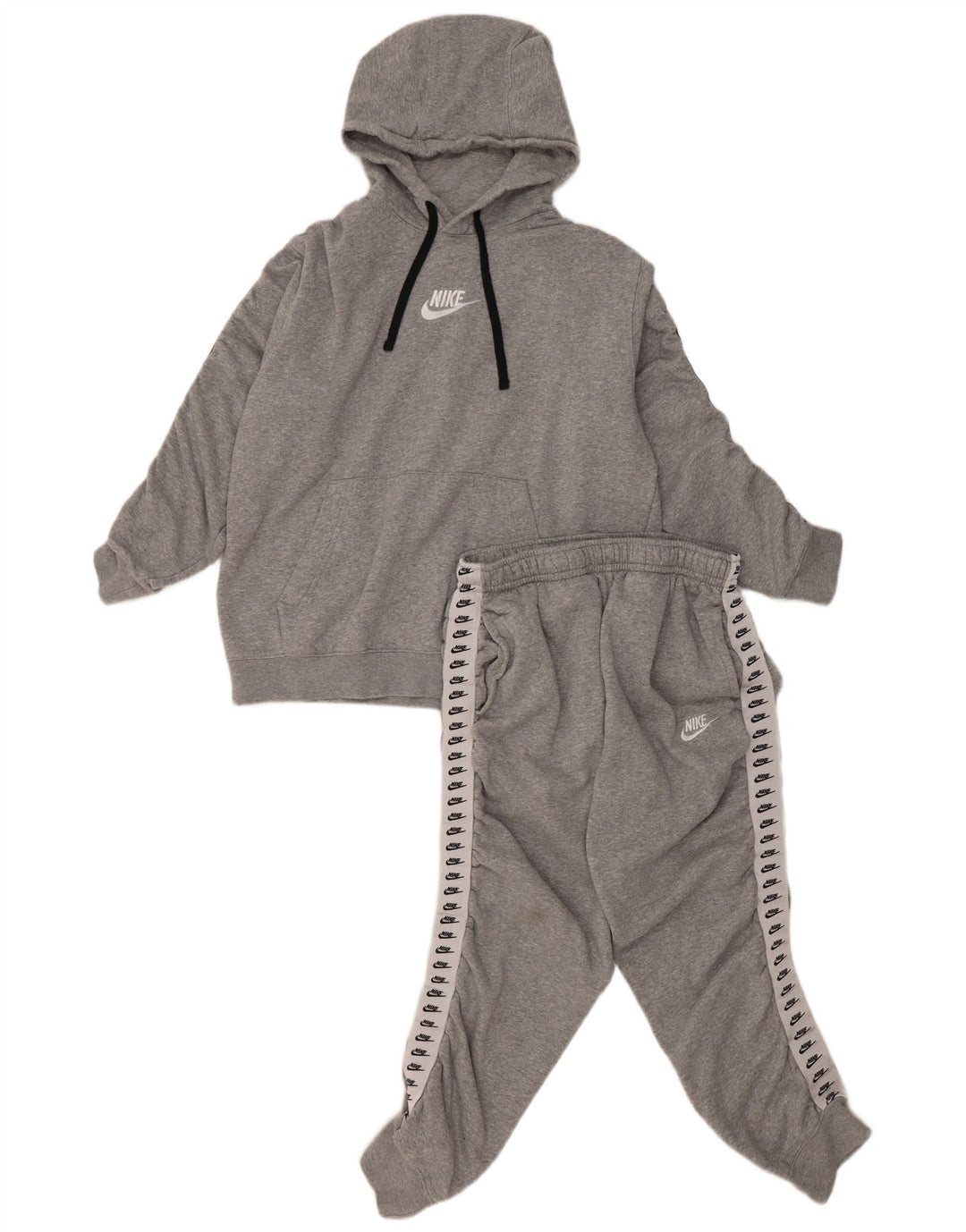 NIKE Womens Graphic Full Trainingsanzug UK 14 Mittelgraue Colourblock-Baumwolle