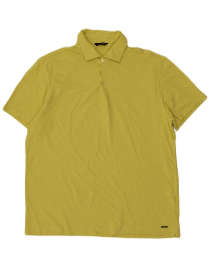 Massimo Dutti Herren-Poloshirt, große gelbe Baumwolle