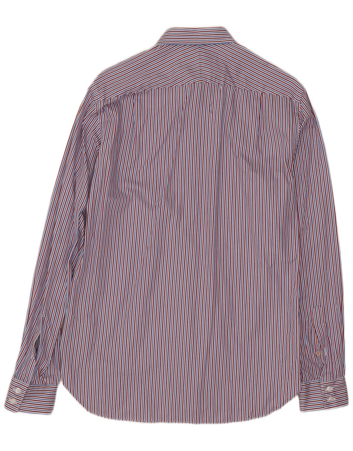 BEN SHERMAN Herrenhemd Größe 15 mittelblau gestreifte Baumwolle