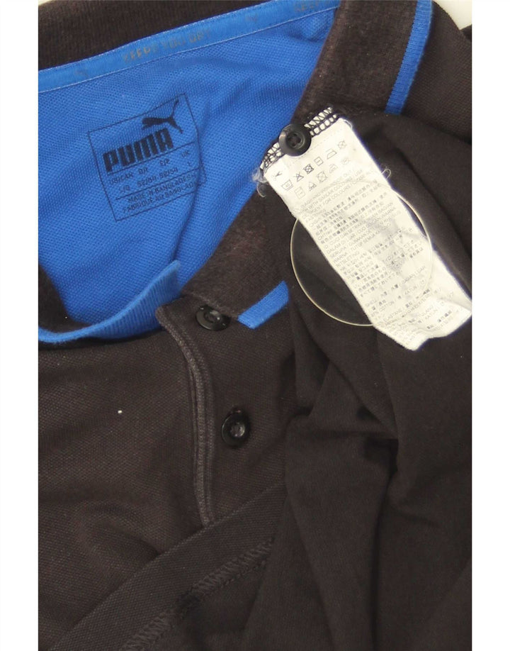 Puma Herren-Poloshirt, groß, schwarz gestreift, Baumwolle