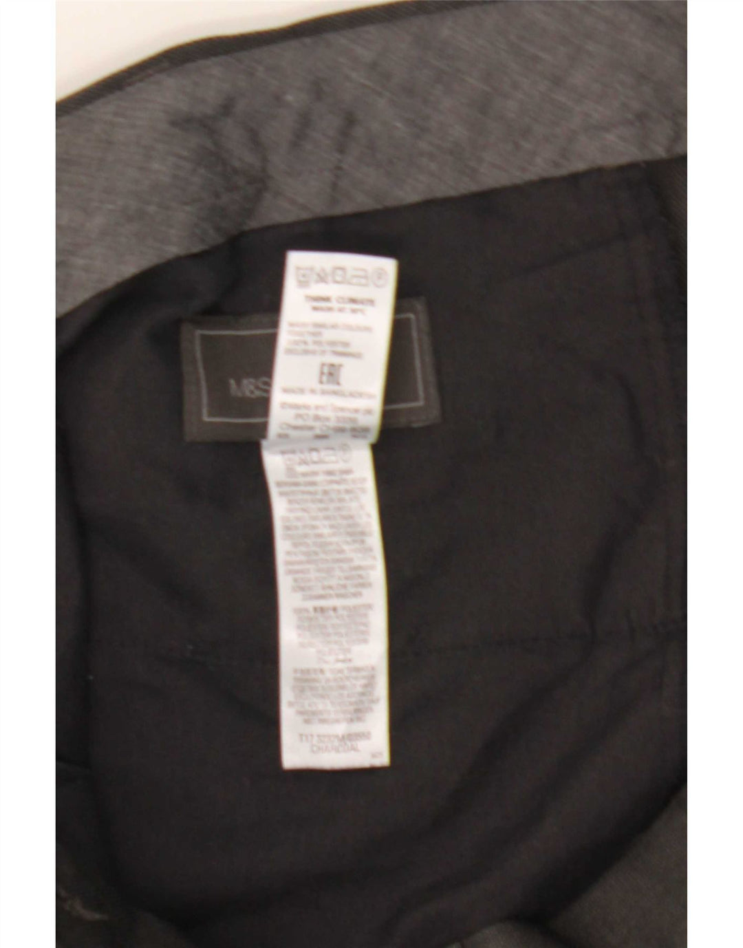 Marks & Spencer Herren-Freizeithose mit normaler Passform, W38, L33, grau, Polyester
