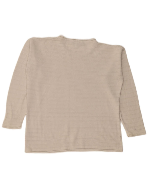 Crew Clothing Damen-Pullover mit U-Boot-Ausschnitt, Gr. 42, Größe L, weiß gestreift