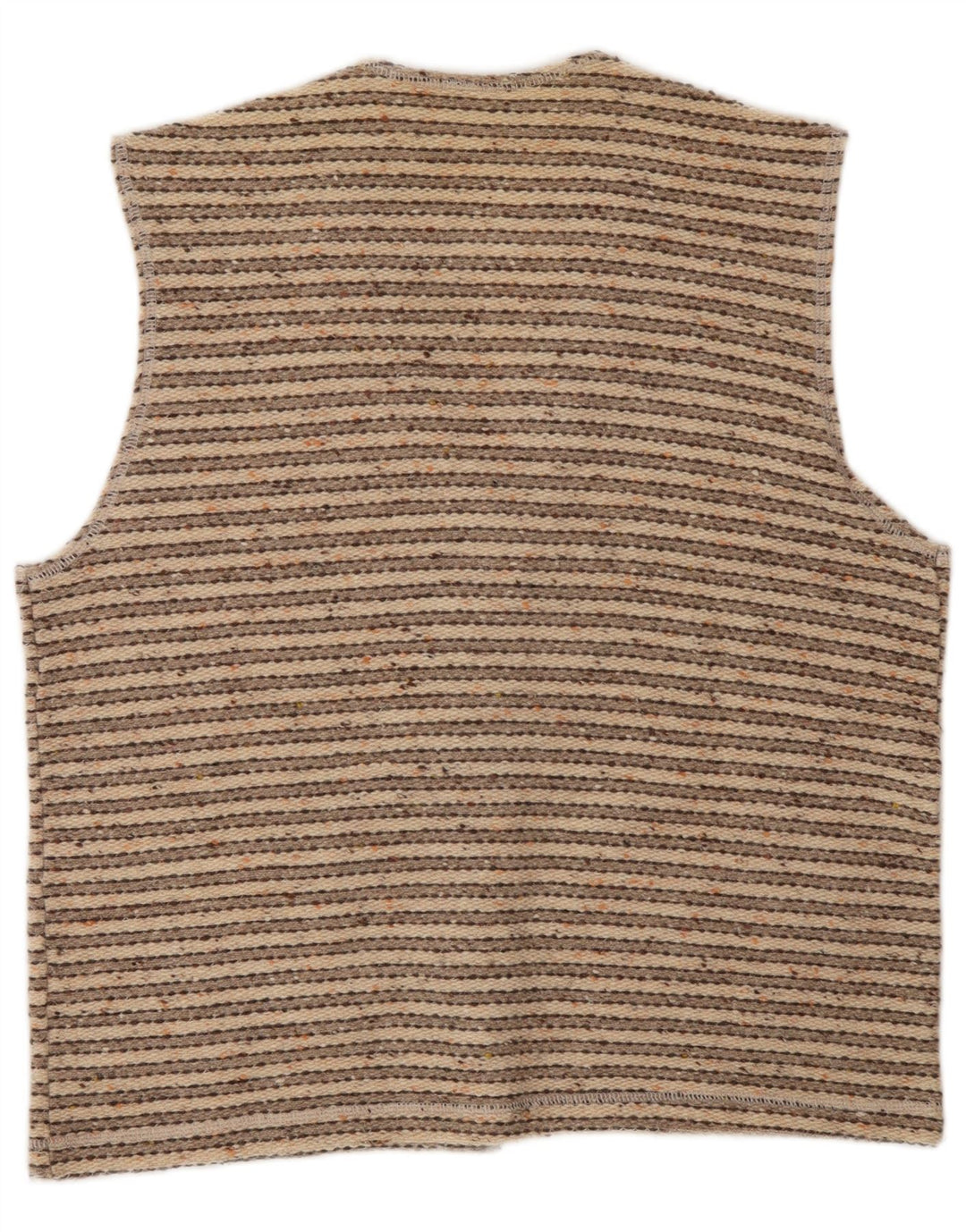 Wit Boy Herren-Strickjacke, ärmellos, klein, beige, gestreift, Wolle