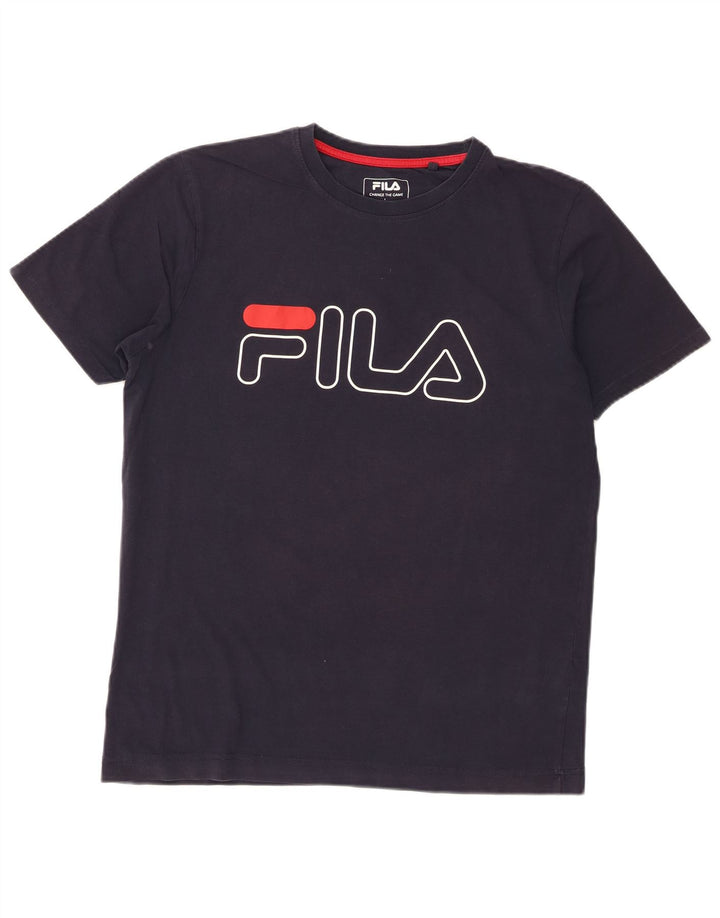Fila Herren-T-Shirt mit Grafik, groß, marineblau, Baumwolle
