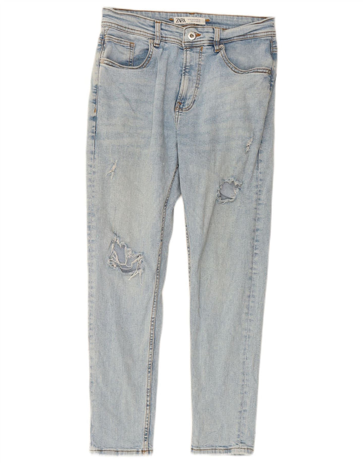 ZARA Mens Distressed Slim Jeans EU 38 Small W30 L26 Blue Cotton