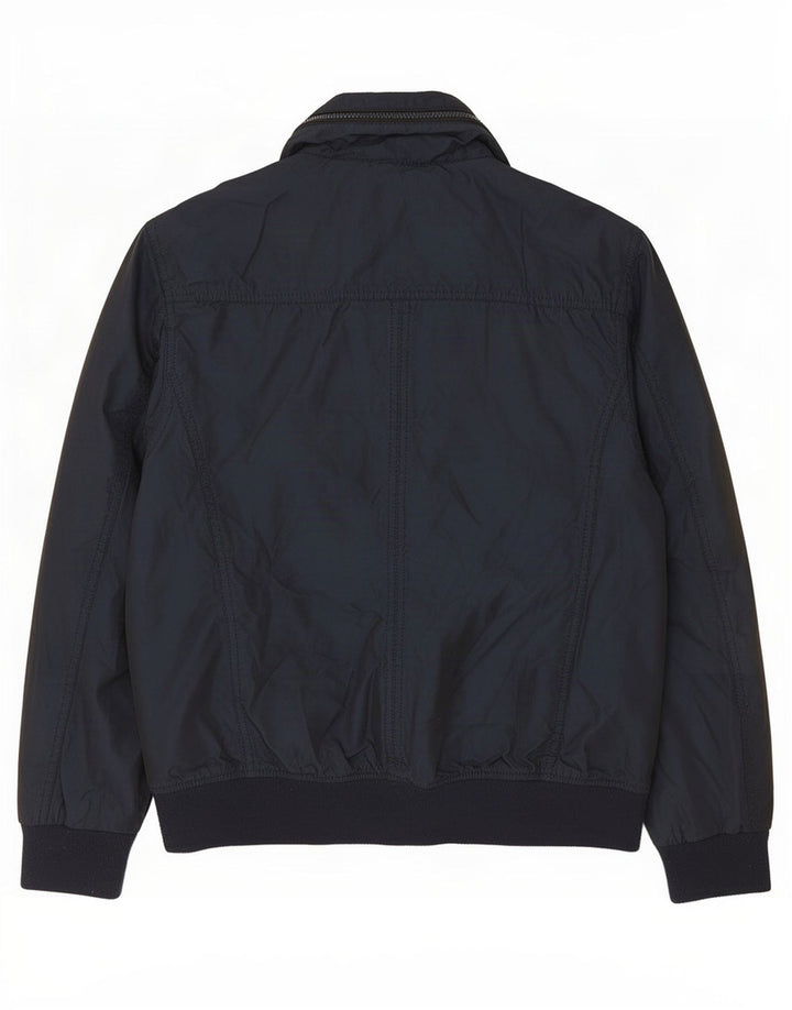 Zara Herren Bomberjacke UK 40 Large Marineblau Polyester