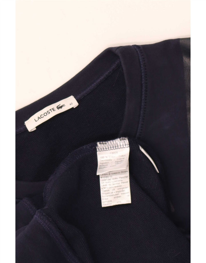 Lacoste Damen Grafik-Sweatshirt-Pullover, Größe 40, mittelmarineblaue Baumwolle