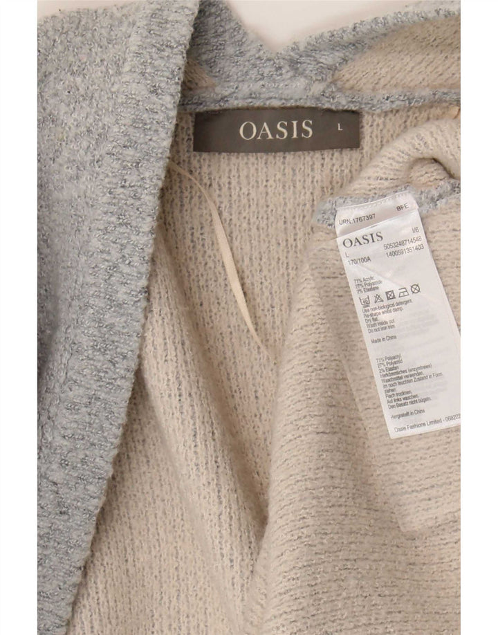 Oasis Damen-Strickjacke, übergroß, offen, Gr. 40, Größe L, Grau, Acryl