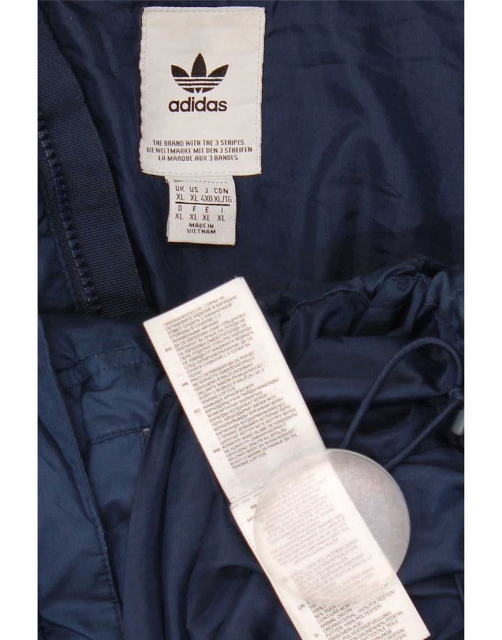 Adidas Herren Wattierte Jacke UK 42 XL Marineblau Polyester