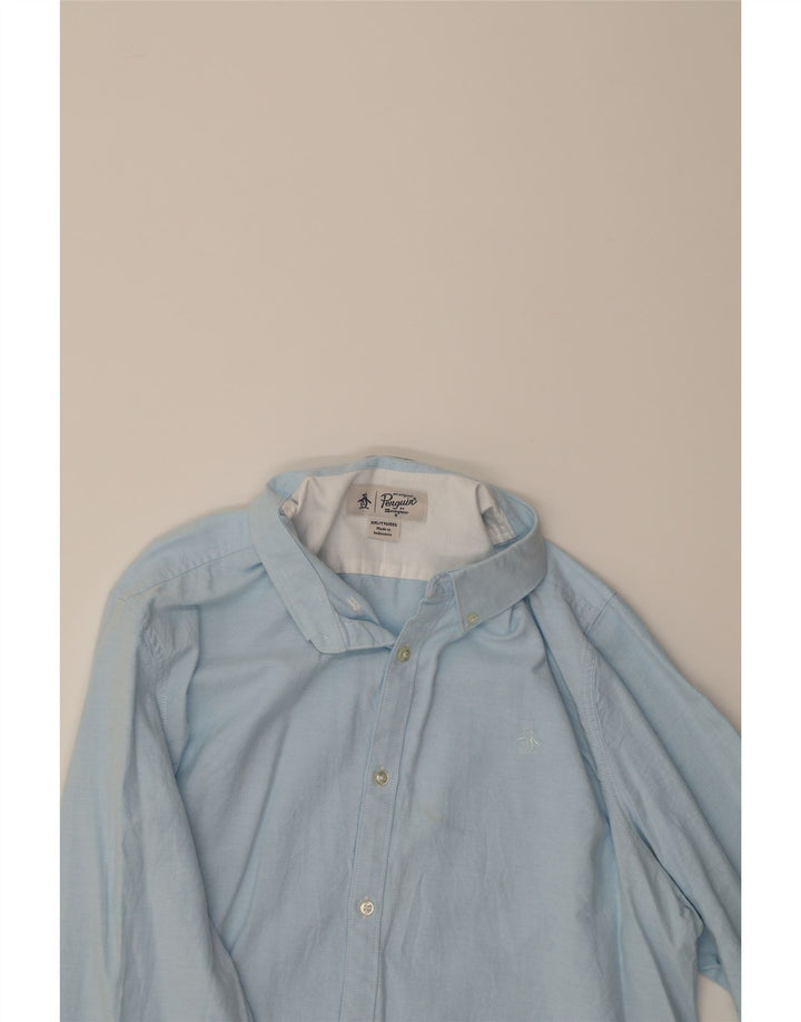 PENGUIN Mens Heritage Slim Fit Shirt 2XL Blue Vintage Penguin and Second-Hand Penguin from Messina Hembry 