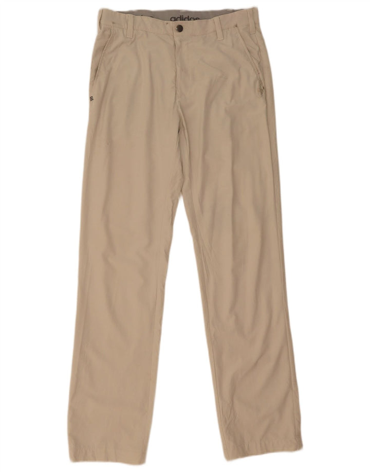 Adidas Herren Straight Chino Hose W30 L32 Beige Polyester