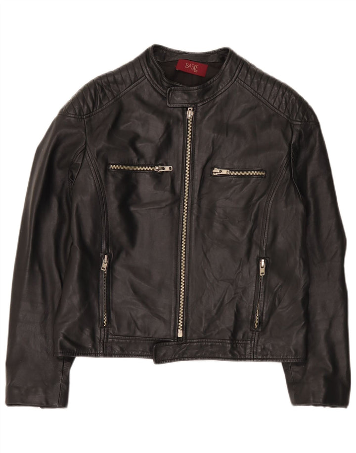 Basile Herren Lederjacke UK 38 Medium Schwarz