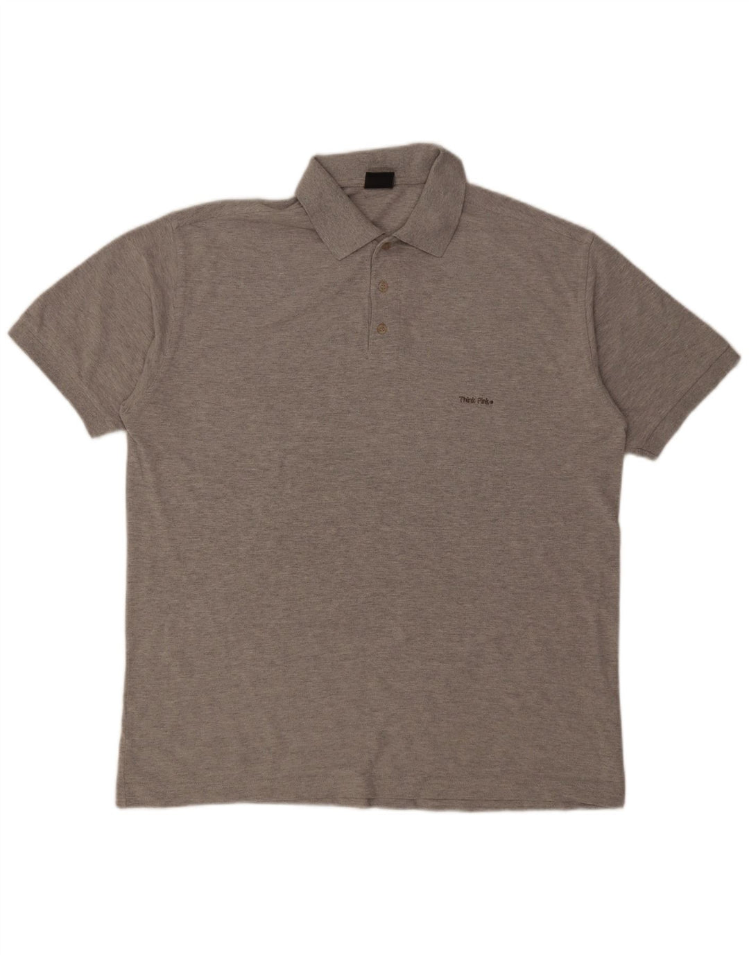 Think Pink Herren-Poloshirt XL aus grauer Baumwolle