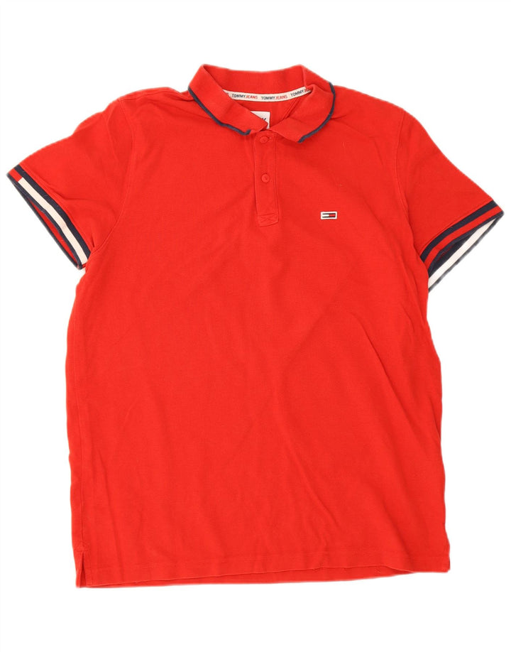 Tommy Hilfiger Herren-Poloshirt, große rote Baumwolle