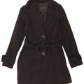 Zara Damen Mantel UK 6 XS Schwarz Baumwolle