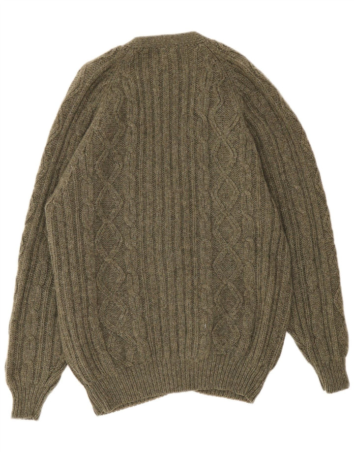 Vintage Herren Cardigan Pullover XL Grün Schurwolle