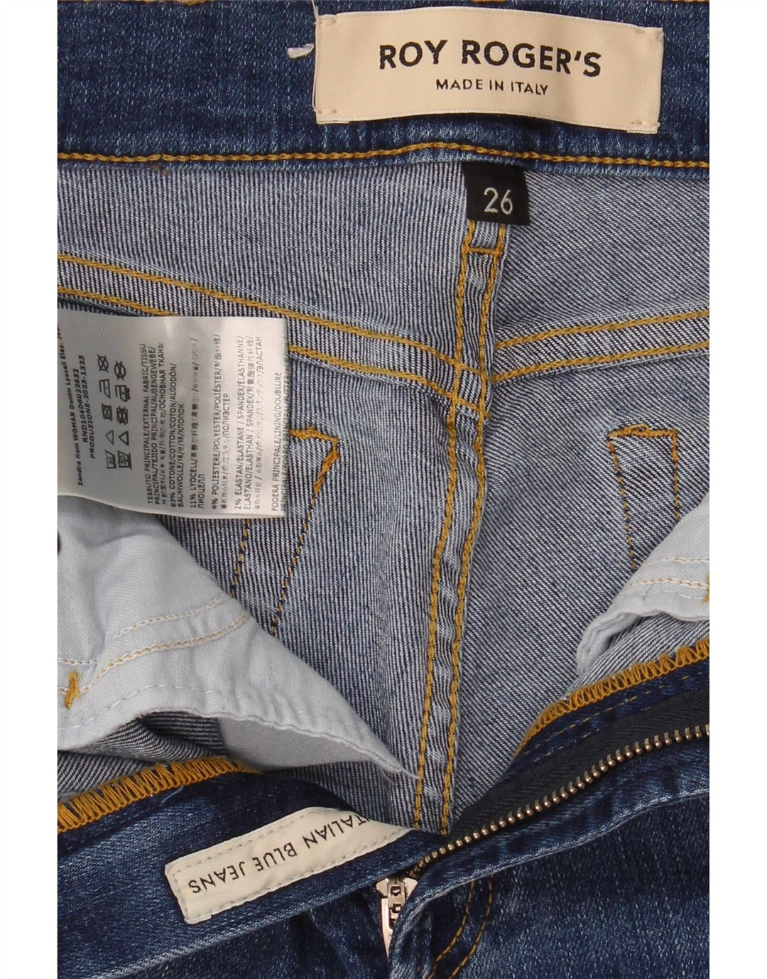 Roy Rogers Damen Bootcut Jeans W26 L27 Blaue Baumwolle