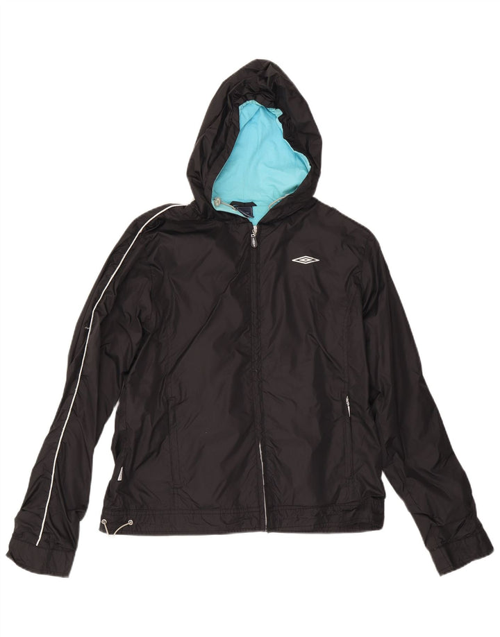 Umbro Damen-Windbreakerjacke mit Kapuze, UK 14, Mittelschwarz, Polyester