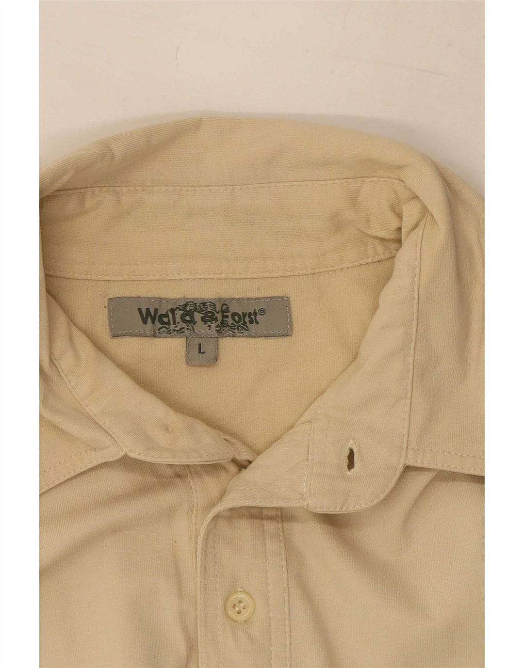Vintage Herren Kurzarm-Militär-Pullover-Hemd, groß, Beige