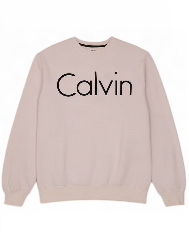 Calvin Klein Herren-Sweatshirt mit Grafik, mittelweiße Baumwolle