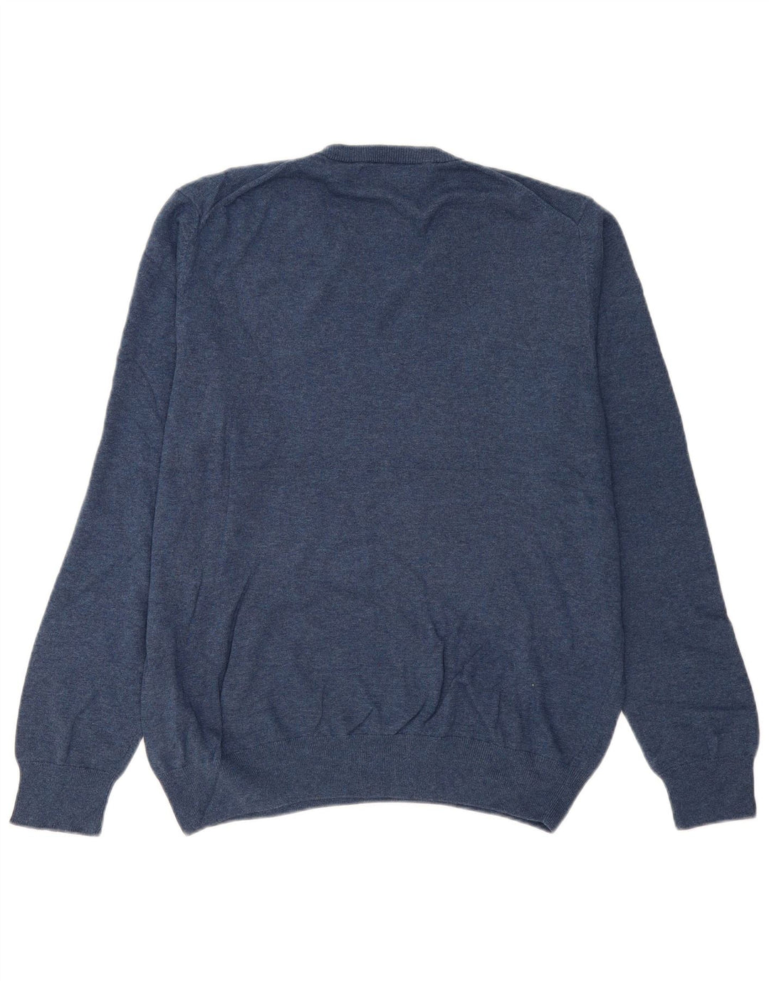 Marks & Spencer Herren-Pullover mit V-Ausschnitt, XL, marineblaue Baumwolle