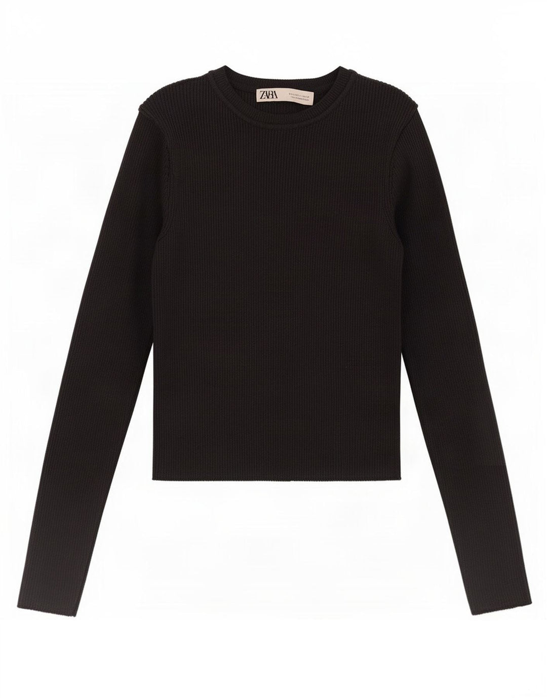 Zara Damen Top Langarm UK 8 Small Schwarze Viskose