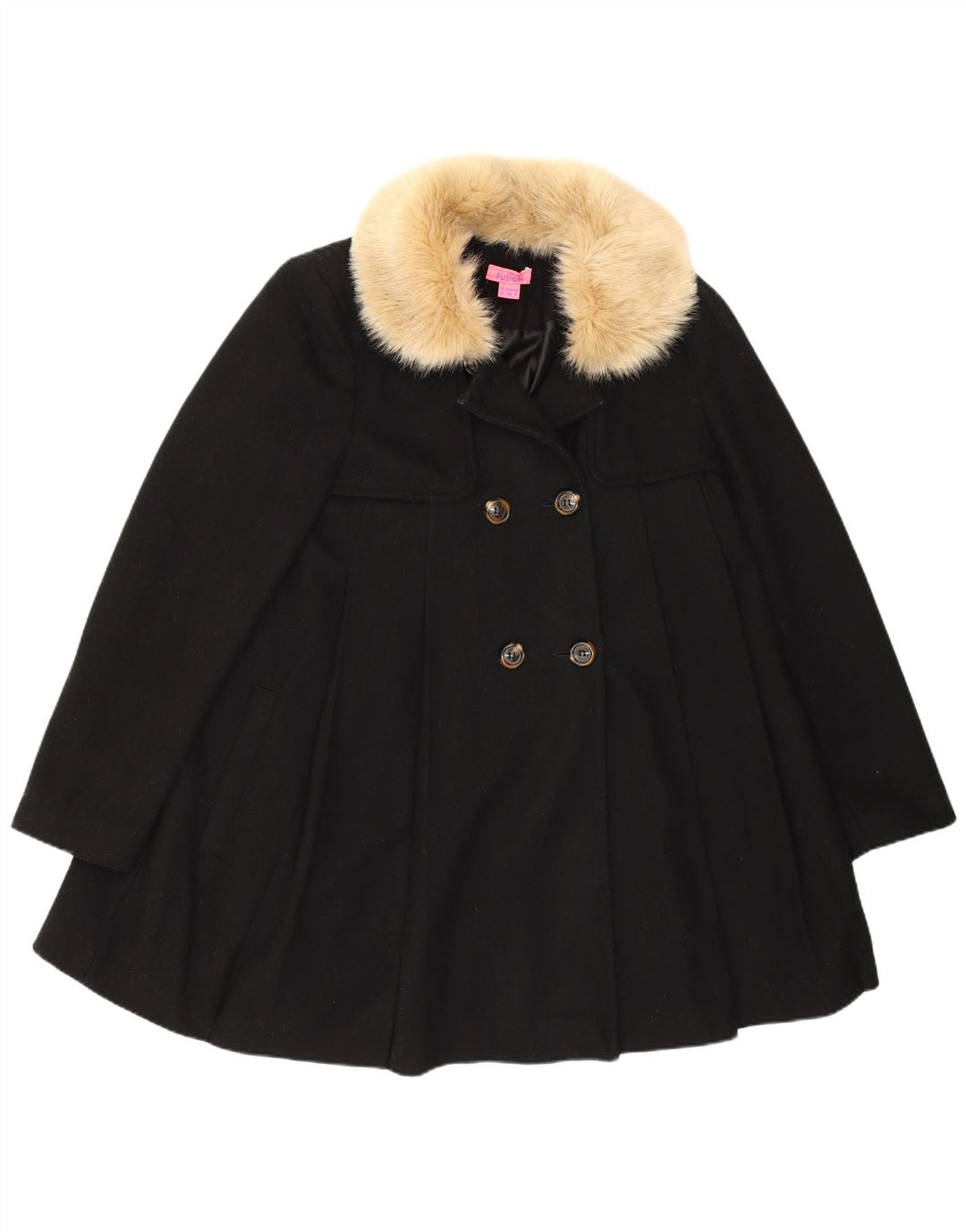 Monsoon Damen Prinzessinnenmantel UK 12 Mittelschwarze Wolle