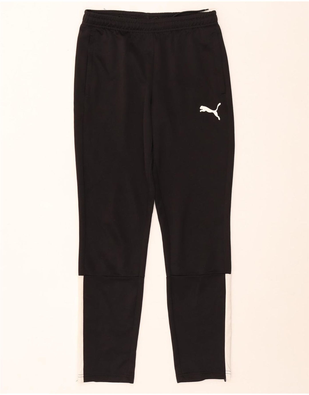 Puma Jungen-Trainingshose, 13–14 Jahre, schwarzes Colourblock-Polyester
