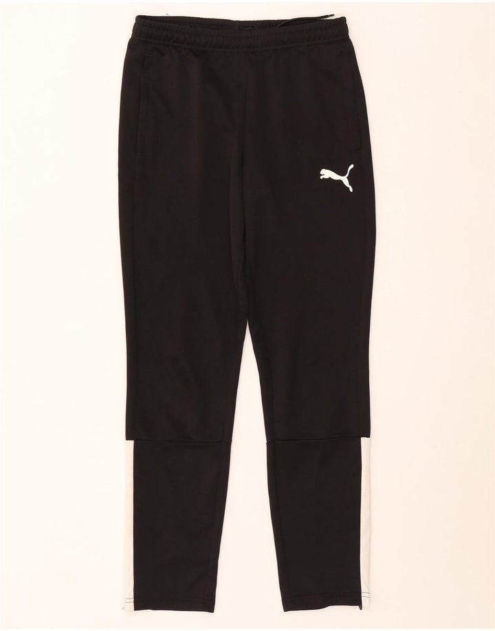 Puma Jungen-Trainingshose, 13–14 Jahre, schwarzes Colourblock-Polyester