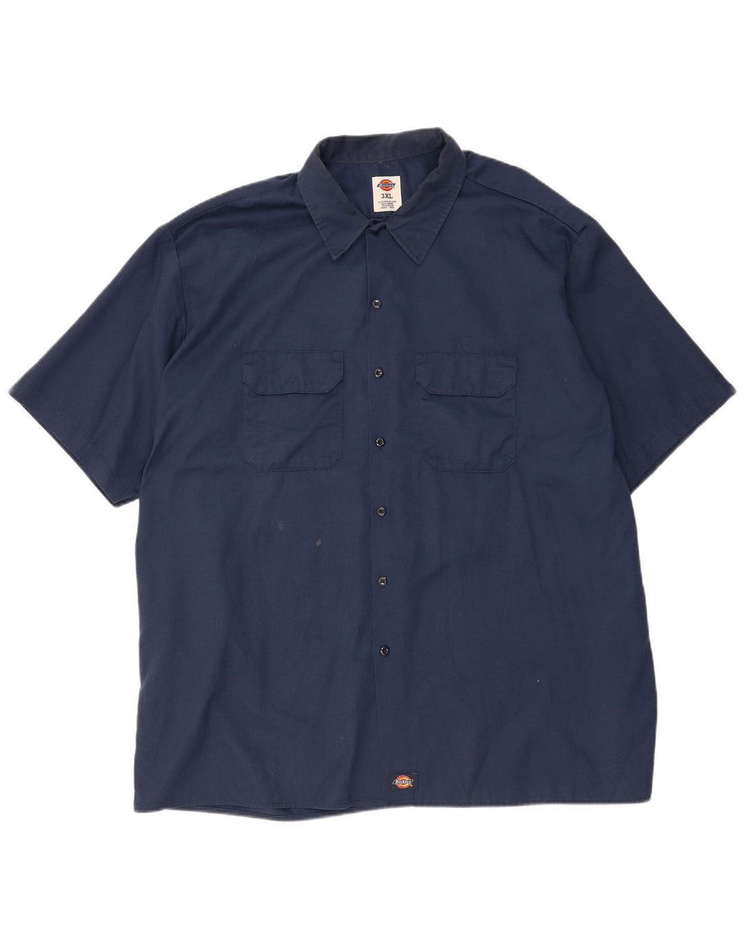 DICKIES Mens Short Sleeve Shirt 3XL Navy Blue Polyester