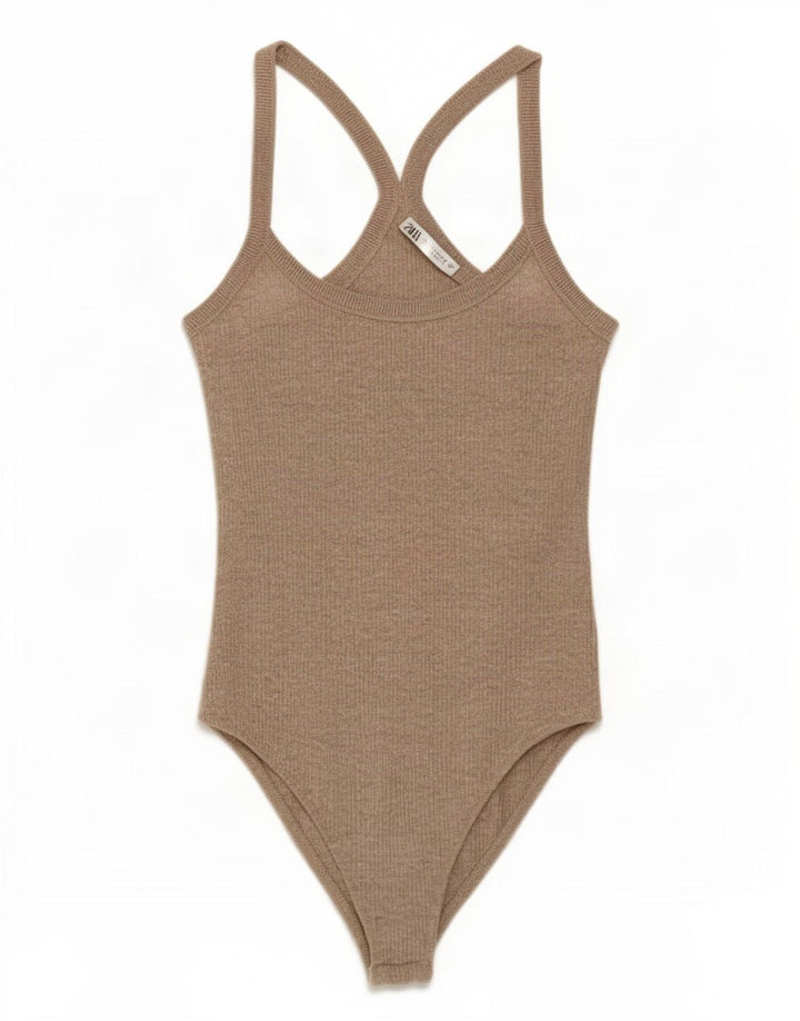 Ärmelloser Damen-Body von Zara, Größe S, Größe S, Grau, Baumwolle
