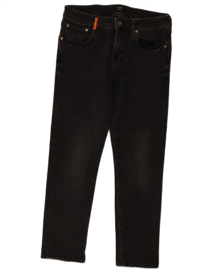 Superdry Damen Crop Slim Jeans W32 L25 Graue Baumwolle