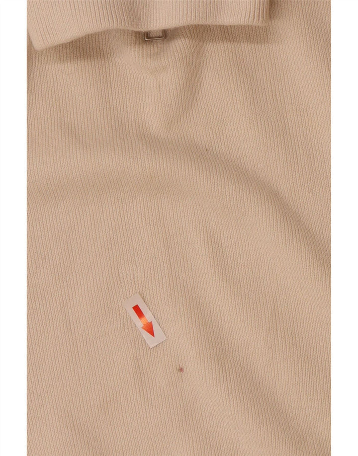 Zara Herren-Pullover mit Reißverschluss am Hals, groß, aus weißer Baumwolle