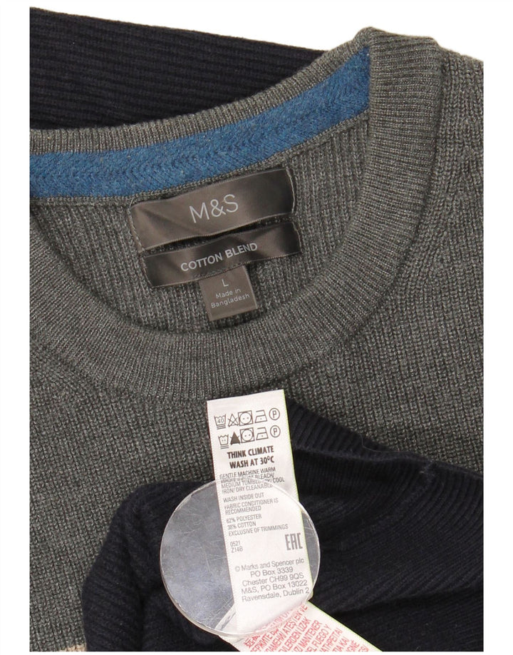 Marks & Spencer Herren-Pullover mit Rundhalsausschnitt, Größe L, mehrfarbig