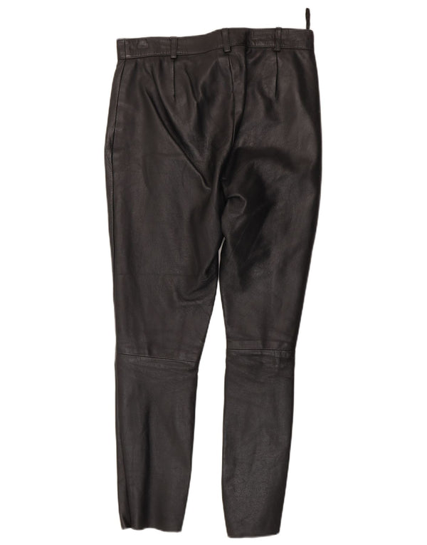Sasha Damen Slim Lederhose UK 12 Medium W30 L26 Schwarz