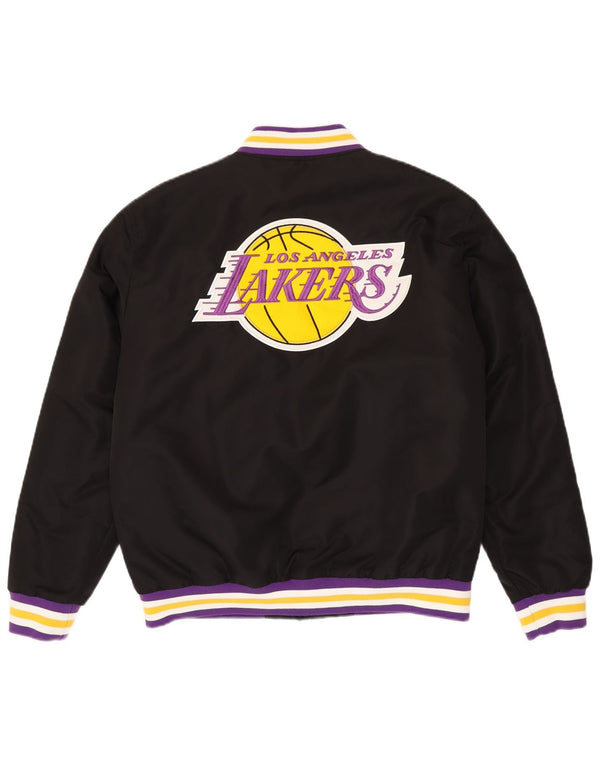 NBA Herren Los Angeles Lakers Varsity Jacke UK 40 Large Schwarz gestreift