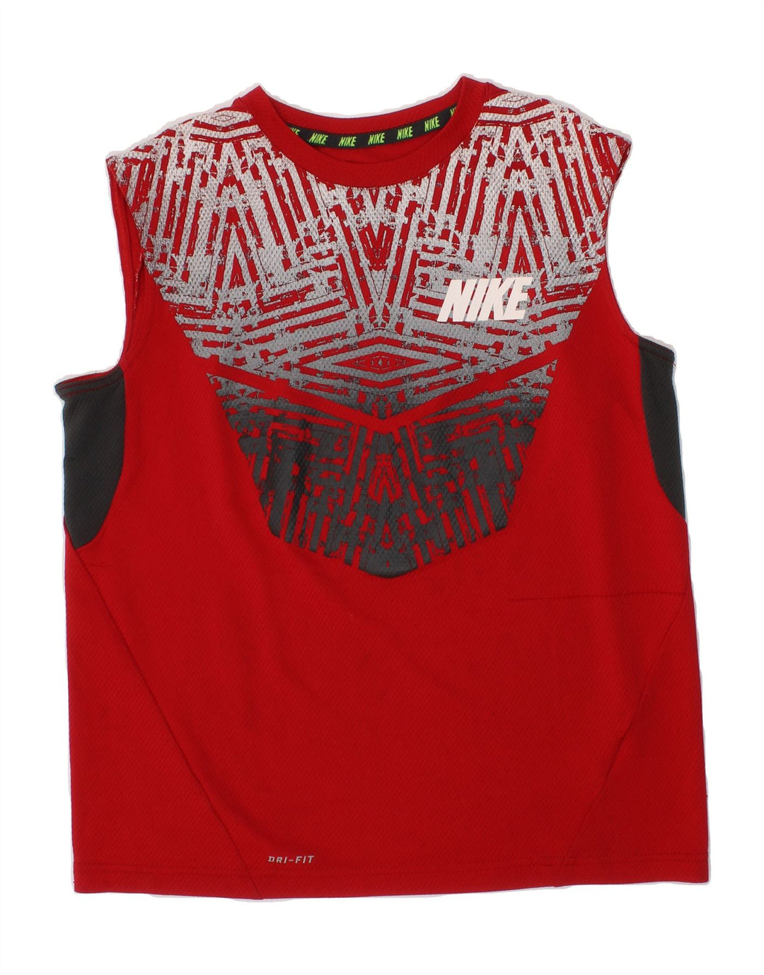 NIKE Boys Graphic Vest Top 12-13 Years Large  Red Geometric Vintage Nike and Second-Hand Nike from Messina Hembry 