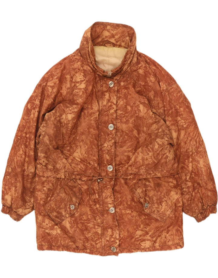 Vintage Damen Übergroße Windjacke UK 18 XL Braun Camouflage