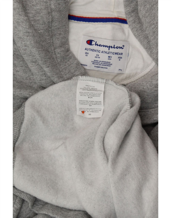 CHAMPION Damen-Übergroßer Kapuzenpullover UK 6 XS Graue Baumwolle