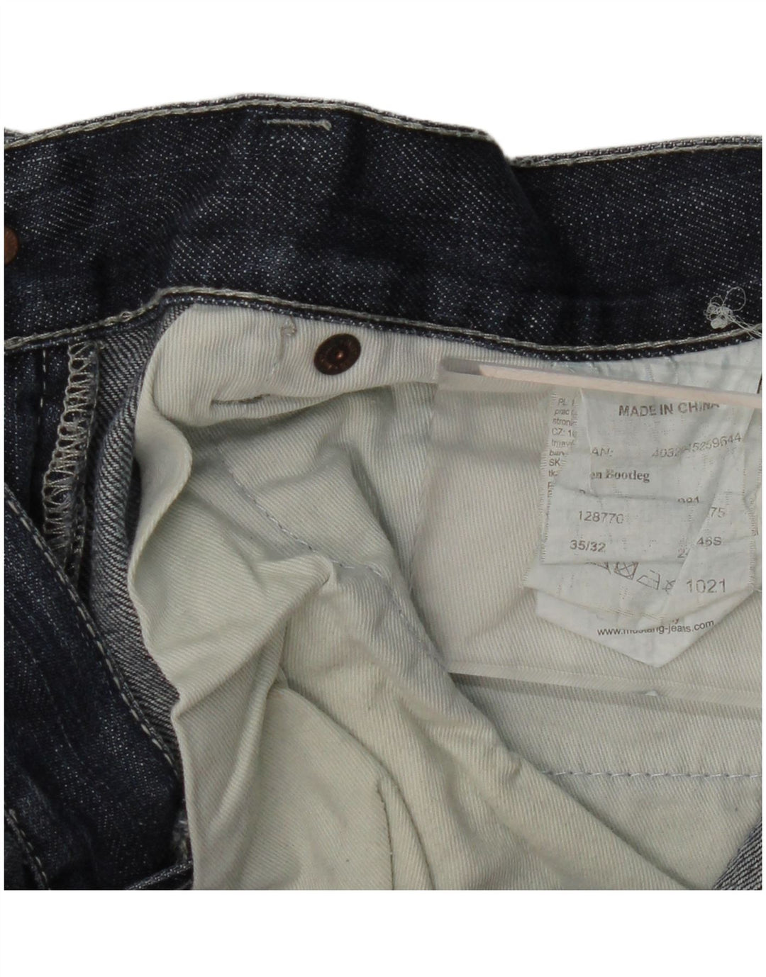 Mustang Damen Bootcut Jeans W35 L32 Marineblaue Baumwolle