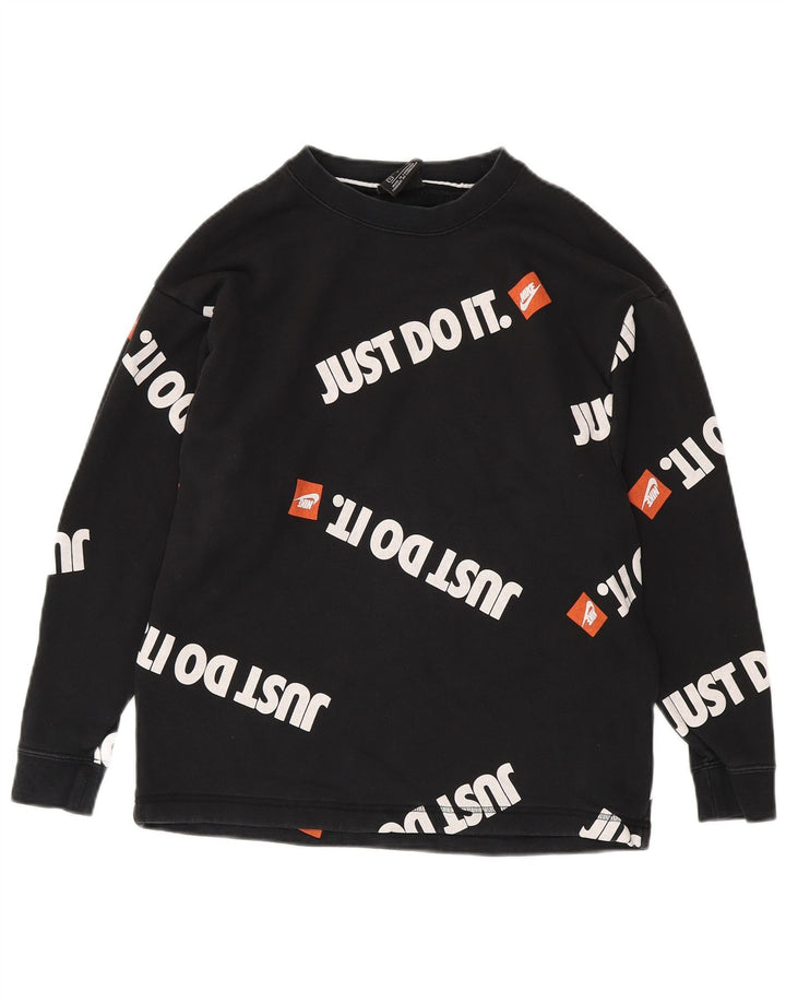 NIKE Herren-Sweatshirt mit Grafik, Größe S, Schwarz, Baumwolle