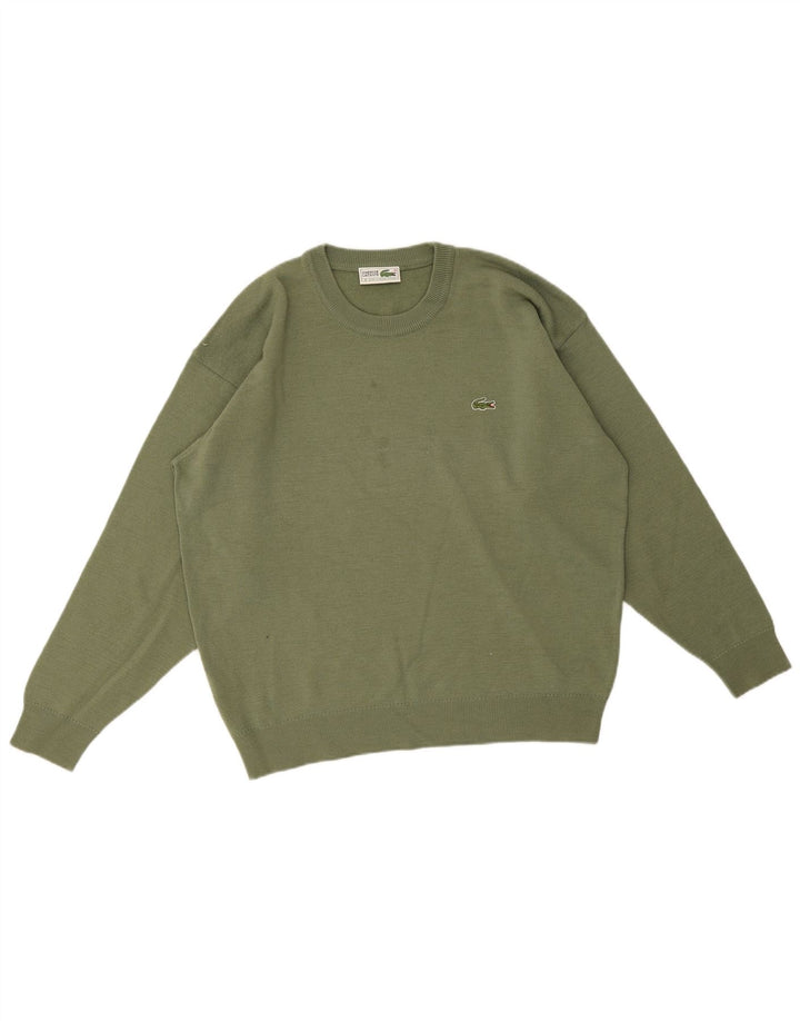Lacoste Herren-Pullover mit Rundhalsausschnitt, Größe 6 XL, grüne Wolle